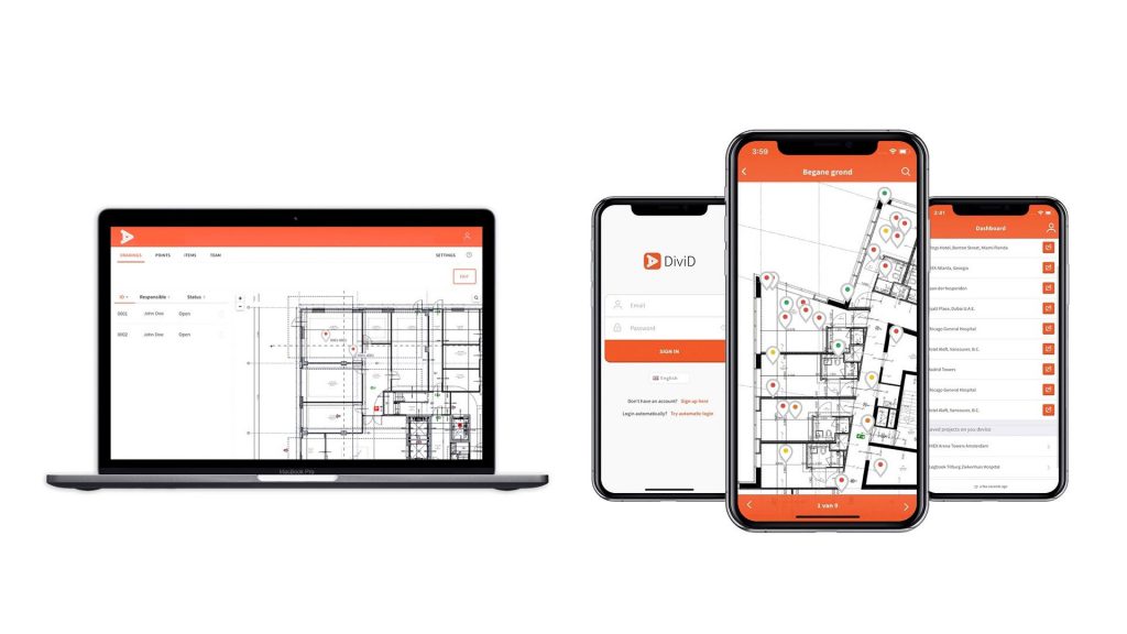 bouw software in de cloud met computer en smartphone
